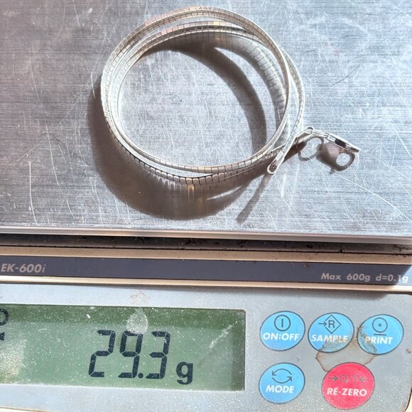 VTG Sterling Silver 925 Omega Chain Necklace Lobster Clasp Size 18.5" Length - Picture 13 of 13